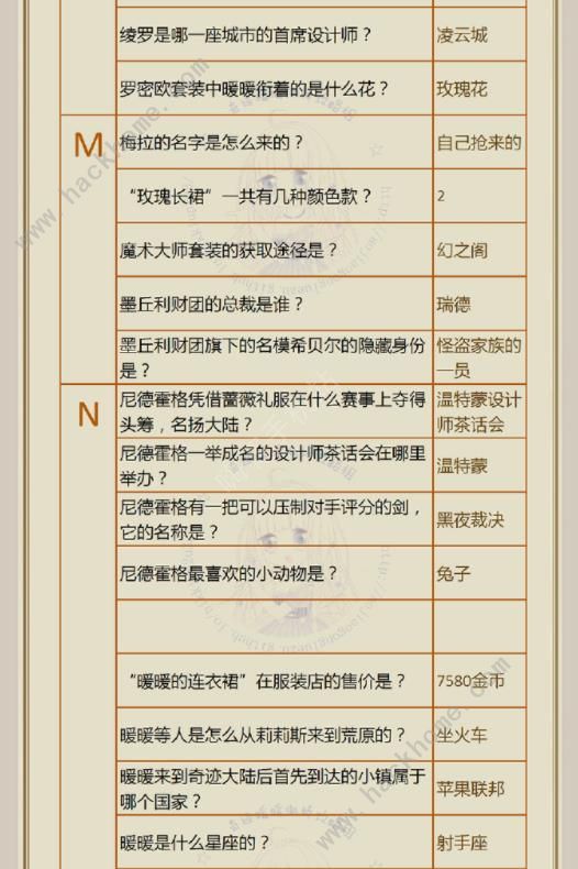 奇迹暖暖2023奇迹大陆知识问答答案大全 2023最新知识问答题目总汇图片3