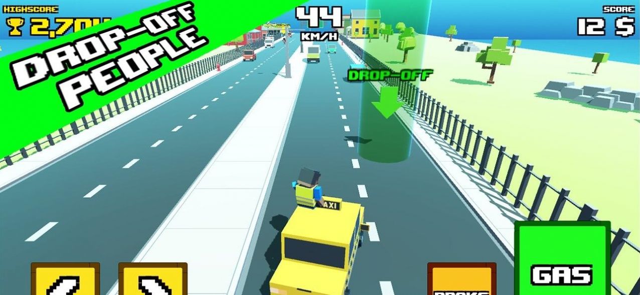 出租车疯狂之路游戏最新版（Crazy Road Taxi Madness） v0.1